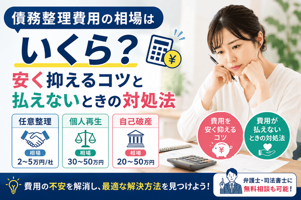 債務整理費用の相場はいくら？安く抑えるコツと払えないときの対処法